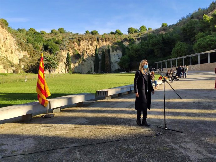 La líder de JxCat, Elsa Artadi, a l'Ajuntament de Barcelona.