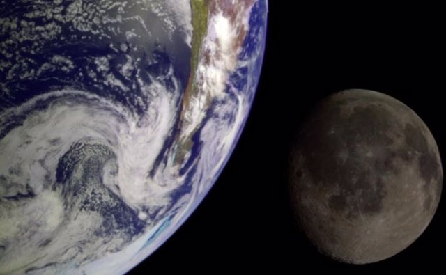 La Tierra y la Luna, que se muestran aquí en una combinación de dos imágenes de la misión Galileo de la década de 1990, tienen una larga historia compartida. Hace miles de millones de años, habían conectado campos magnéticos.
