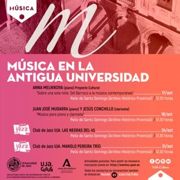 Cartel del programa 'Música en la antigua universidad'.