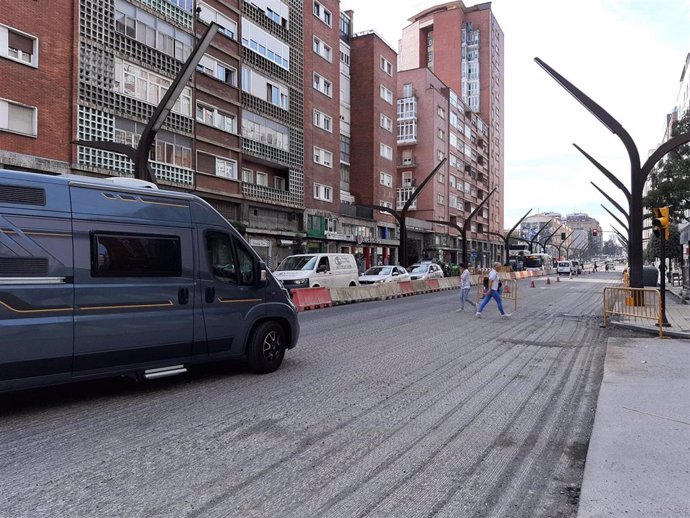 Obras de pavimentación en la avenida de la Constitución (archivo)