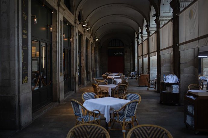 Terrassa d'un bar a Barcelona, Catalunya (Espanya), 14 d'octubre del 2020. 