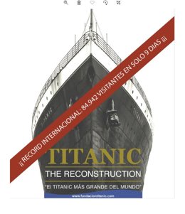 Un cartel de la exposición 'Titanic the Reconstruction'.