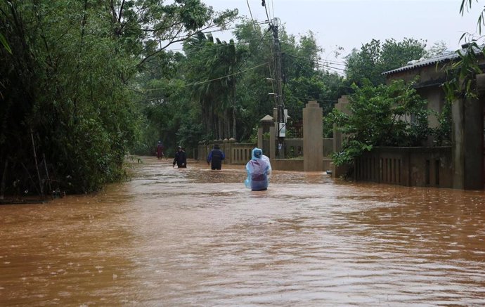 Imagen de archivo de las fuertes lluvias en Vietnam. 