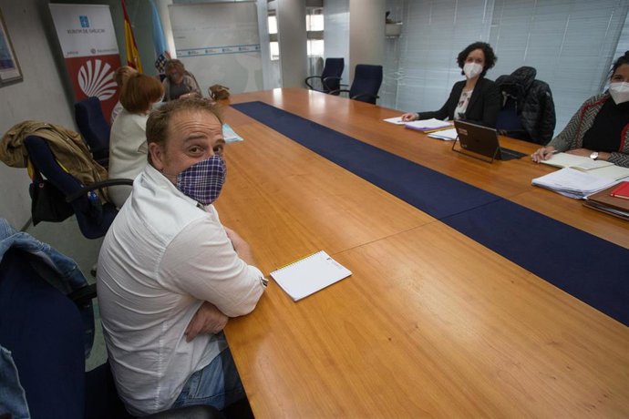El presidente del comité de empresa de la planta de Alcoa en San Cibrao, José Antonio Zan, durante una reunión entre el comité de empresa de Alcoa San Cibrao y la Inspección de Trabajo y Seguridad Social, en Lugo, a 15 de octubre de 2020. 