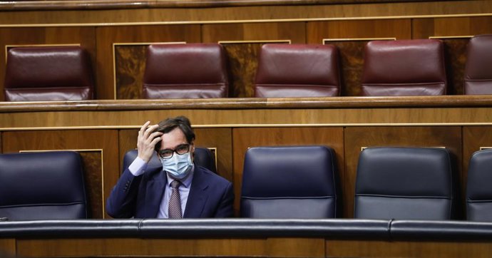 El ministre de Sanitat, Salvador Illa, en una sessió plenria al Congrés dels Diputats. Madrid, (Espanya), 15 d'octubre del 2020. 