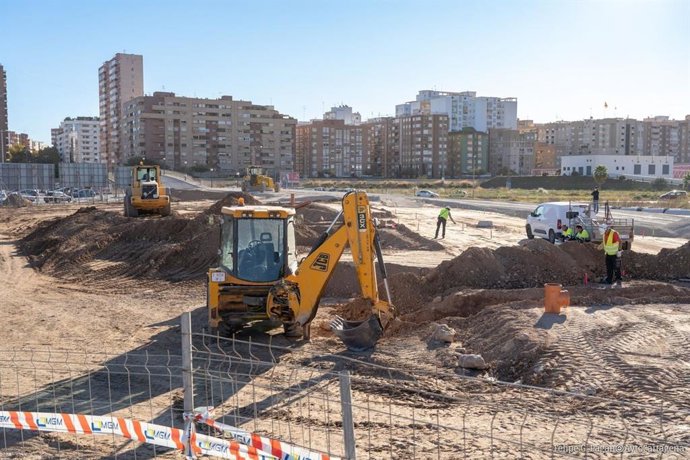 Obras de conexión del puente del Cartagonova con la avenida del Cantón