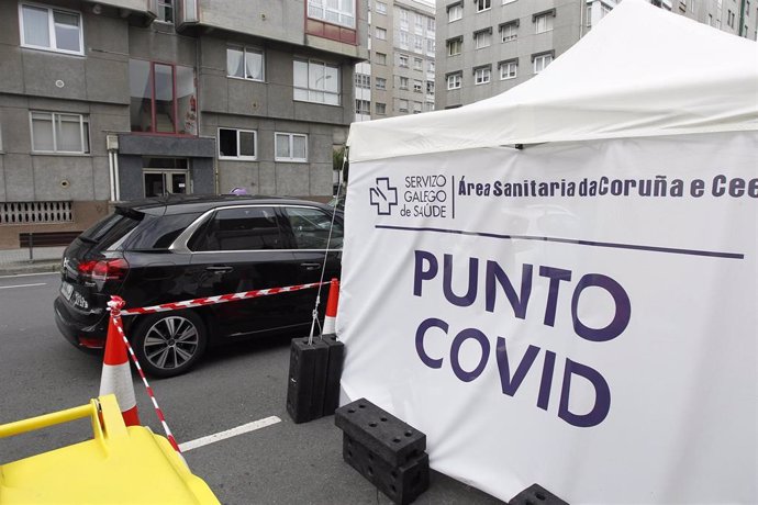 Punto COVID habilitado en el Ventorillo, en A Coruña, para realizar las pruebas PCR