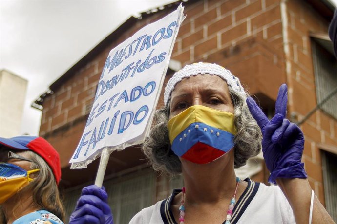 Protesta de los trabajadores sanitarios en Caracas