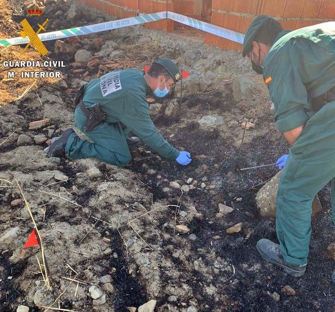 La Guardia Civil investiga el incendio en Malpartida de la Serena