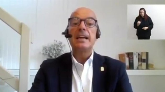 El portavoz de Cs en el Ayuntamiento de Logroño, Ignacio Tricio, participa por streaming en la segunda sesión del Debate sobre el Estado de la Ciudad