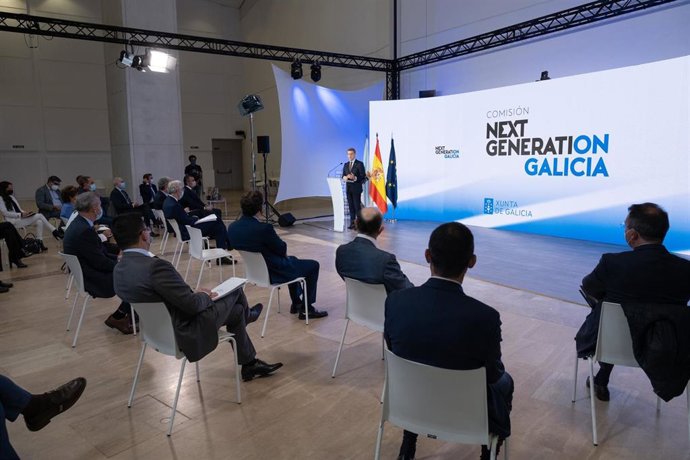 Feijóo participa en el Foro 'Next Generation Galicia'.