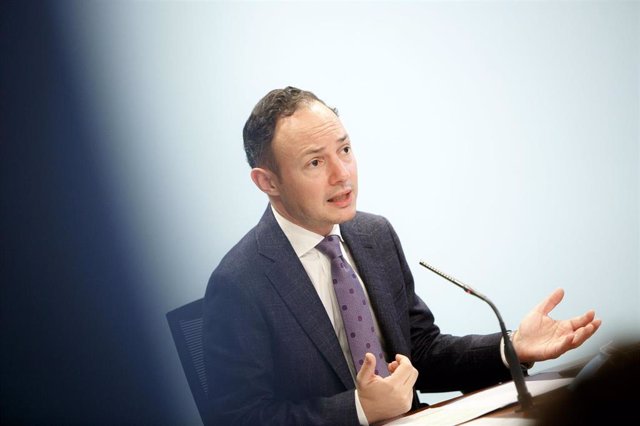 El jefe de Gobierno, Xavier Espot, durante la comparecencia de este viernes.
