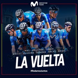 Participación del Movistar Team, con Enric Mas, Alejandro Valverde y Marc Soler, para La Vuelta 2020