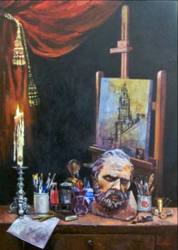 'Por Amor al Arte' cartel de la exposición Subasta de Bondad