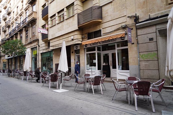 Terraza de un bar en Salamanca.