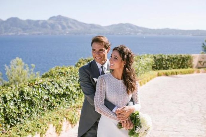 Rafa Nadal y Mery Perelló en el día de su boda en Mallorca
