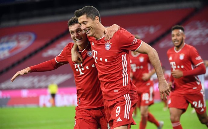Robert Lewandowski celebra un gol con el Bayern Múnich