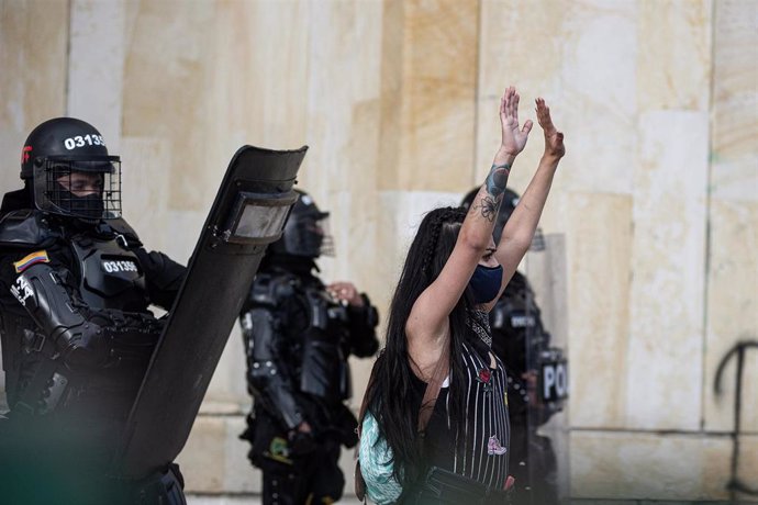 Manifestaciones en Bogotá contra la brutalidad policial. 