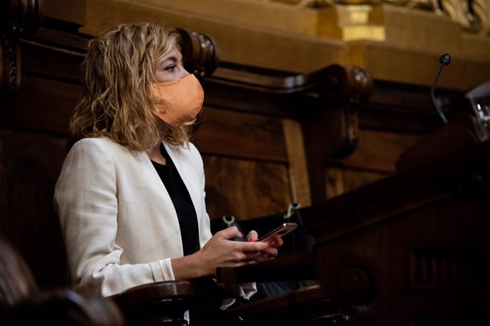 La regidora d'ERC a l'Ajuntament de Barcelona, Elisenda Alamany, en un ple ordinari del Consell Municipal de l'Ajuntament de Barcelona, Catalunya (Espanya), 24 de juliol del 2020.
