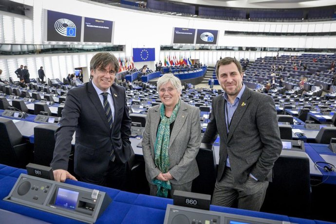 Trobada dels eurodiputats Comín, Ponsatí i Puigdemont (Arxiu)