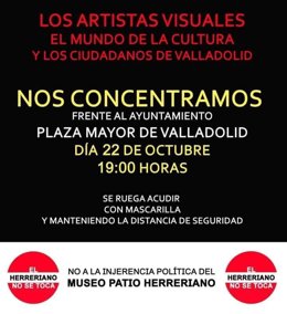 Convocatoria de concentración contra la "injerencia política" en el Museo Patio Herreriano.