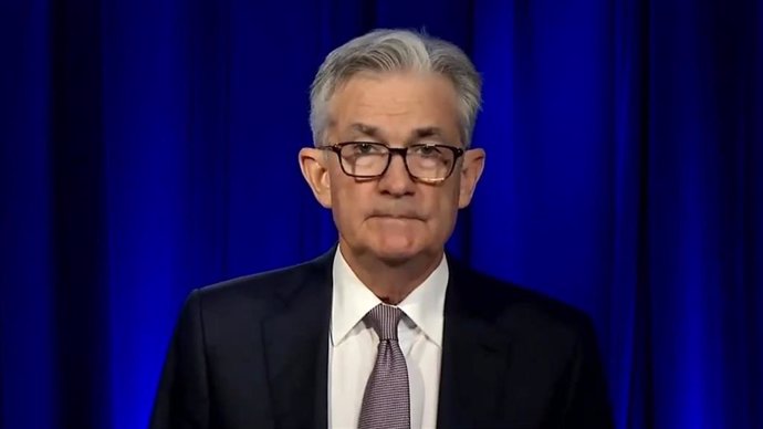 El presidente de la Fed, Jerome Powell, durante su intervención en un actor organizado por NABE el 6 de octubre de 2020.