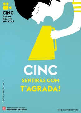 Cartell del programa Cinema Infantil en Catal (Cinc).