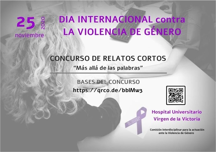 Cartel oficial del Concurso de Relatos Corta contra la Violencia de Género del Hospital Clínico de Málaga
