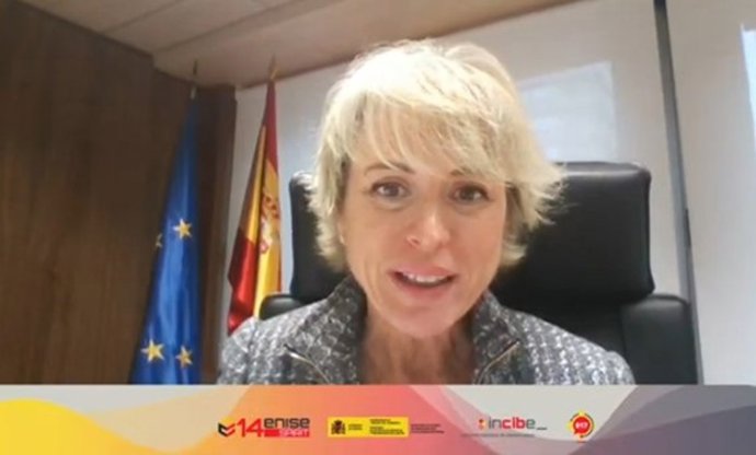 Carmen Artigas en su participación telemática en la jornada del Incibe.