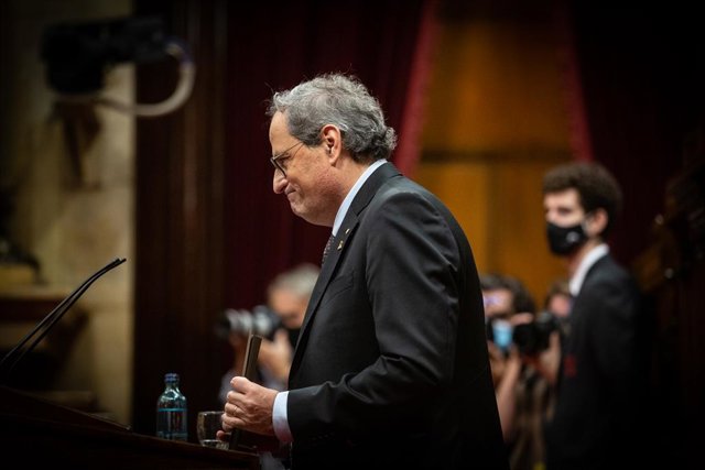 L'expresident de la Generalitat Quim Torra en una sessió plenària al Parlament. Barcelona, Catalunya (Espanya), 30 de setembre del 2020.