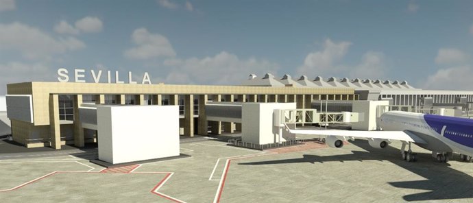 Recreación del proyecto de reforma en el aeropuerto de San Pablo