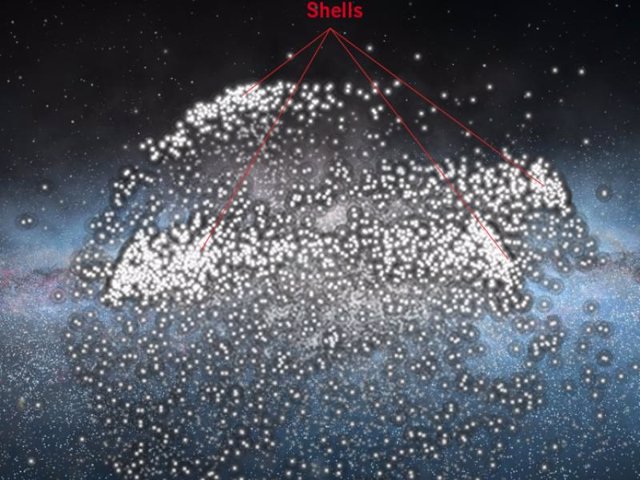 Las "estructuras de caparazón" son las primeras de su tipo que se encuentran en la galaxia.