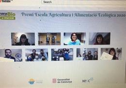 Entrega virtual del Premi Escola Agricultura i Alimentació Ecolgica