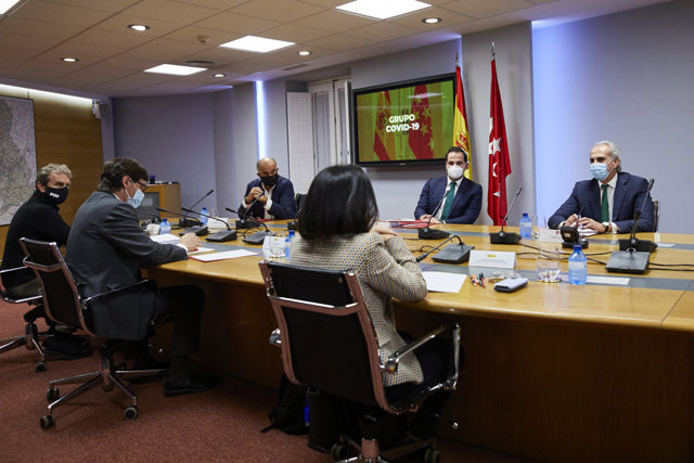Reunión del grupo COVID-19 en la sede de la vicepresidencia de la Comunidad de Madrid en la Plaza de Pontejos, en Madrid (España) a 20 de octubre de 2020.