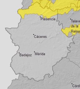 Alerta en Extremadura para el 21 de octubre