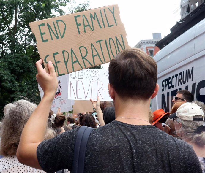 Manifestación contra las políticas migratorias del Gobierno de Donald Trump en Nueva York