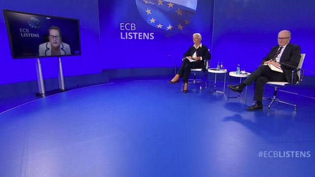 Christine Lagarde, presidenta del BCE, y el economista jefe del banco central, Philip Lane