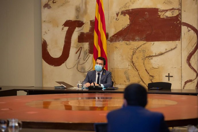 El vicepresident del Govern i conseller d'Economia i Hisenda, Pere Aragons, en la reunió setmanal del Consell Executiu a la Generalitat. Barcelona, Catalunya, (Espanya), 13 d'octubre del 2020.
