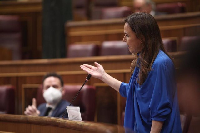 La diputada del Partido Popular (PP), Teresa Jiménez-Becerril, en una sesión de control en el Congreso