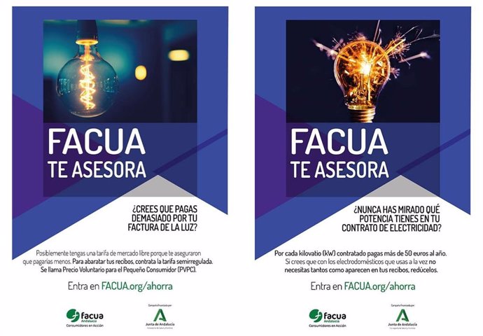 Facua Andalucía lanza una campaña para ayudar a los consumidores a reducir sus facturas de suministros