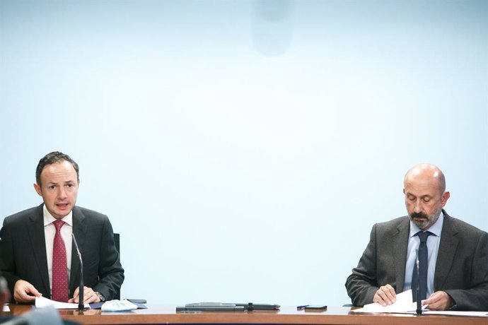 El cap de Govern andorr, Xavier Espot, i el ministre de Salut, Joan Martínez Benazet.