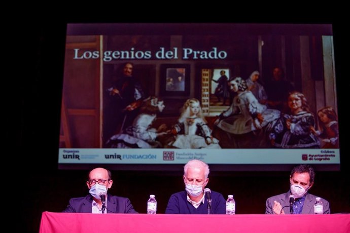 Conservador del Museo del Prado José Juan Pérez Preciado - a la derecha- ha abierto el curso Los genios del Prado, que la Fundación UNIR y la Fundación Amigos del Museo del Prado han puesto en marcha con la colaboración del Ayuntamiento de Logroño