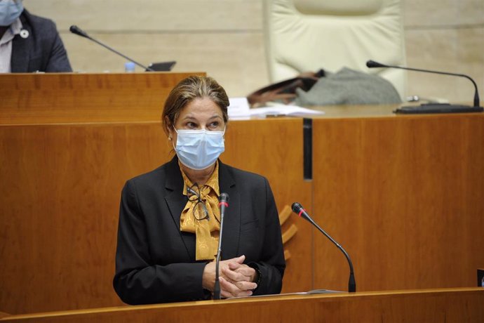Pilar Blanco-Morales en la tribuna de la Asamblea