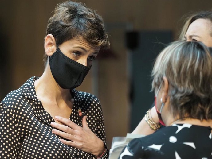 La presidenta del Gobierno de Navarra, María Chivite, en el Parlamento de Navarra este jueves, 22 de octubre de 2020.