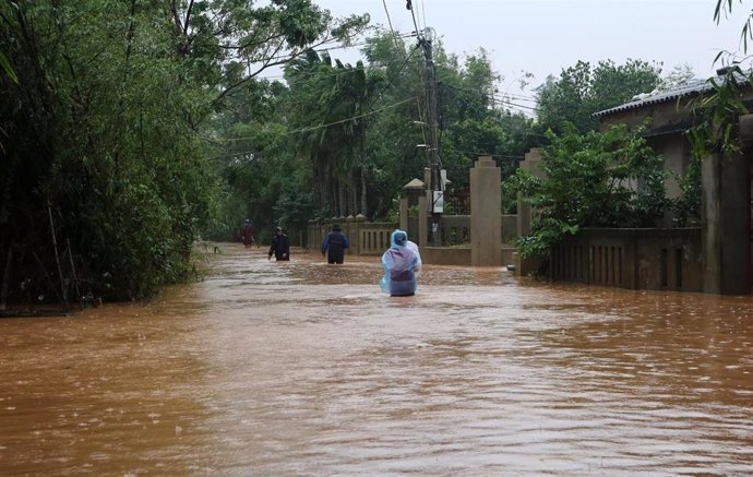 Imagen de archivo de las fuertes lluvias en Vietnam.