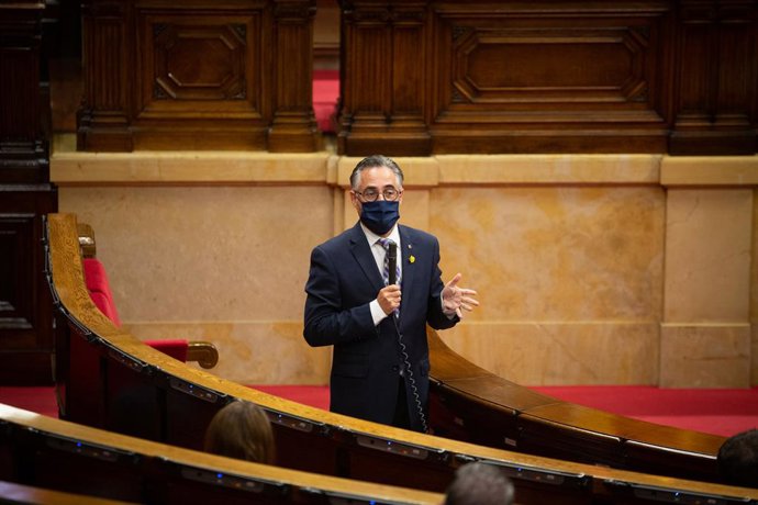 El conseller d'Empresa, Ramón Tremosa, intervé en el ple del Parlament. Barcelona, Catalunya, (Espanya), 9 de setembre del 2020. 