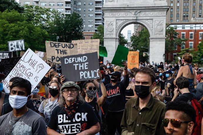 Protestas contra la brutalidad policial en Nueva York, Estados Unidos. 