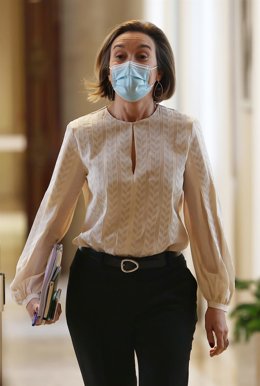 La portavoz del PP en el Congreso de los Diputados, Cuca Gamarra, a su llegada a la Junta de Portavoces celebrada en el Congreso de los Diputados, en Madrid, (España), a 20 de octubre de 2020.