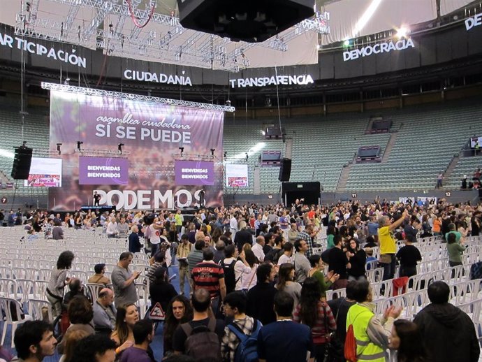 Asamblea Fundacional de Podemos en el Palacio Vistalegre de Madrid