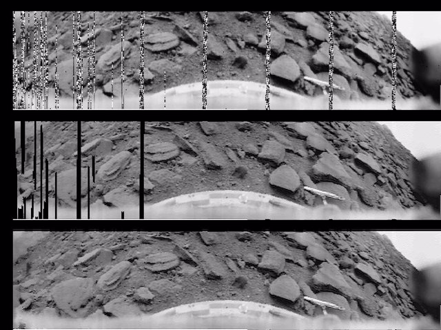 Imágenes de la superficie de Venus tomadas en 1975 por la nave Venera 9 de la URSS